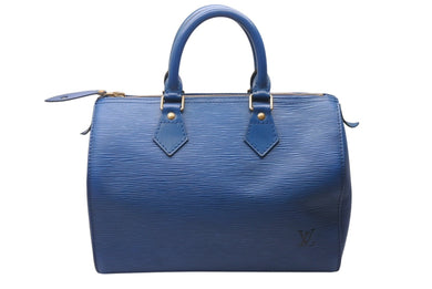 LOUIS VUITTON ルイヴィトン スピーディ30 エピ ハンドバッグ ボストンバッグ M43005 PVC レザー ブルー ゴールド金具 美品 中古 4c076289