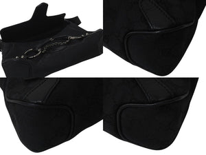 GUCCI グッチ ホースビット ワンショルダーバッグ 114915 001364 GGキャンバス レザー ブラック シルバー金具 美品 中古 4c076291