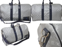 Load image into Gallery viewer, LOUIS VUITTON ルイヴィトン キーポルバンドリエール50 ボストンバッグ M44170 モノグラムサテライト シルバー ネイビー 美品 中古 4c076294