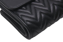 画像をギャラリービューアに読み込む, 極美品 MIUMIU ミュウミュウ マテラッセ 二つ折り財布 コンパクトウォレット ミニ財布 レザー ブラック ゴールド 中古 4c076320