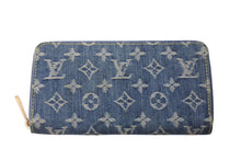 Load image into Gallery viewer, LOUIS VUITTON ルイヴィトン ジッピーウォレット M95341 長財布 モノグラムデニム ゴールド金具 ブルー 美品 中古 4c076324