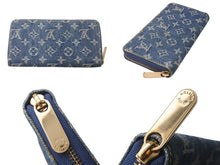 Load image into Gallery viewer, LOUIS VUITTON ルイヴィトン ジッピーウォレット M95341 長財布 モノグラムデニム ゴールド金具 ブルー 美品 中古 4c076324