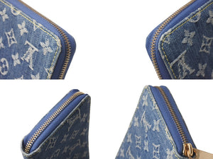 LOUIS VUITTON ルイヴィトン ジッピーウォレット M95341 長財布 モノグラムデニム ゴールド金具 ブルー 美品 中古 4c076324