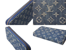Load image into Gallery viewer, LOUIS VUITTON ルイヴィトン ジッピーウォレット M95341 長財布 モノグラムデニム ゴールド金具 ブルー 美品 中古 4c076324
