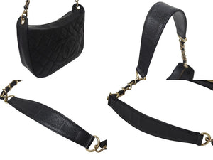 極美品 CHANEL シャネル ワンショルダーバッグ 7番台 キルティング ココマーク キャビアスキン ブラック ゴールド金具 中古 4c076326