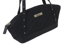 Load image into Gallery viewer, CHRISTIAN DIOR クリスチャンディオール トロッター ハンドバッグ MC0073 キャンバス レザー ブラック シルバー金具 美品 中古 4c076330