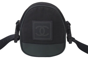 CHANEL シャネル ココマーク スポーツライン ミニショルダーバッグ 8番台 ブラック カーキ キャンバス 美品 中古 4c076331