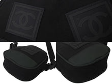 Load image into Gallery viewer, CHANEL シャネル ココマーク スポーツライン ミニショルダーバッグ 8番台 ブラック カーキ キャンバス 美品 中古 4c076331