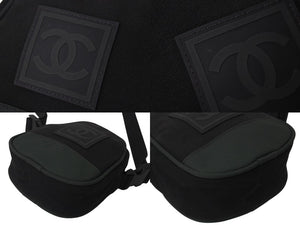 CHANEL シャネル ココマーク スポーツライン ミニショルダーバッグ 8番台 ブラック カーキ キャンバス 美品 中古 4c076331