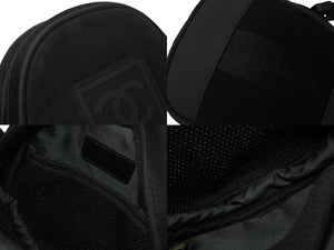 CHANEL シャネル ココマーク スポーツライン ミニショルダーバッグ 8番台 ブラック カーキ キャンバス 美品 中古 4c076331