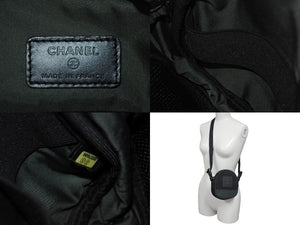 CHANEL シャネル ココマーク スポーツライン ミニショルダーバッグ 8番台 ブラック カーキ キャンバス 美品 中古 4c076331