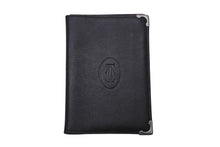 Load image into Gallery viewer, Cartier カルティエ マストライン カードケース パスケース 名刺入れ レザー ブラック シルバー金具 美品 中古 4c076333