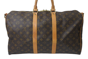 LOUIS VUITTON ルイヴィトン ボストンバッグ キーポル バンドリエール45 モノグラム M41418 ブラウン PVC ヌメ革 ゴールド金具 良品 中古 4c076338