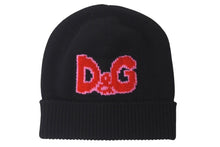 Load image into Gallery viewer, 極美品 DOLCE&amp;GABBANA ドルチェアンドガッバーナ ニット帽 帽子 キャップ ビーニー カシミヤ ブラック レッド 中古 4c076342