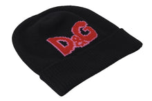 Load image into Gallery viewer, 極美品 DOLCE&amp;GABBANA ドルチェアンドガッバーナ ニット帽 帽子 キャップ ビーニー カシミヤ ブラック レッド 中古 4c076342