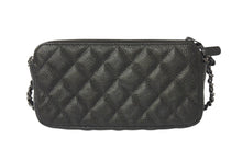Load image into Gallery viewer, 新品同様 CHANEL シャネル チェーンショルダーバッグ チェーンウォレット マトラッセ 23番台 グレー キャビアスキン シルバー金具 中古 4c076344