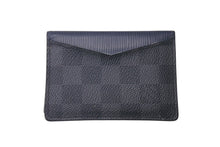 画像をギャラリービューアに読み込む, LOUIS VUITTON ルイヴィトン ポケットオーガナイザー ドゥ ポッシュ カードケース パスケース 名刺入れ M67891 ネイビー ブラック エピレザー ダミエキャンバス タイガレザー 良品 中古 4c076346