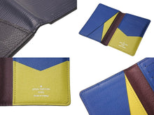 画像をギャラリービューアに読み込む, LOUIS VUITTON ルイヴィトン ポケットオーガナイザー ドゥ ポッシュ カードケース パスケース 名刺入れ M67891 ネイビー ブラック エピレザー ダミエキャンバス タイガレザー 良品 中古 4c076346