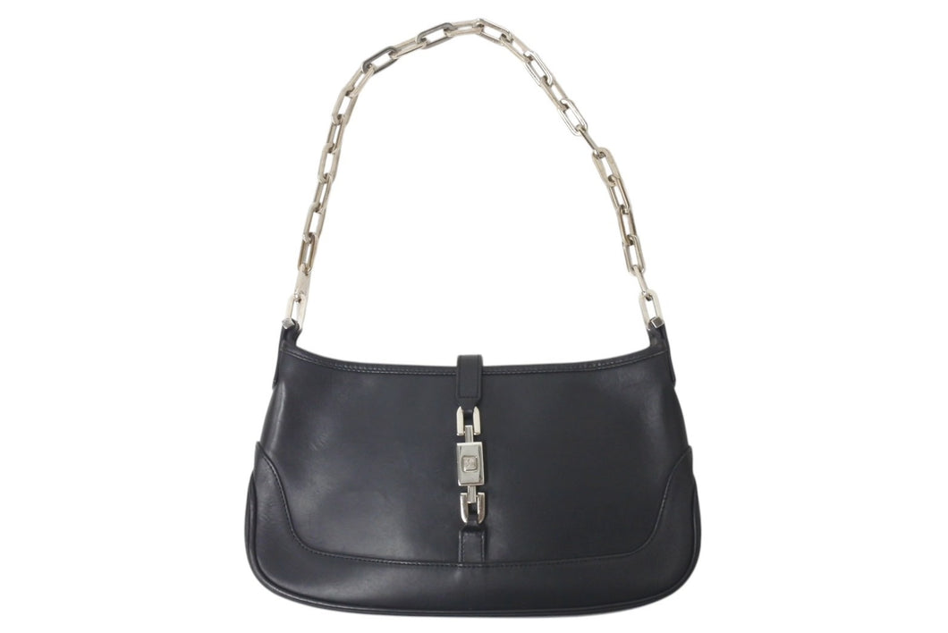 GUCCI グッチ ジャッキーバッグ ショルダーバッグ ワンショルダーバッグ 001 4032 002058 レザー ブラック シルバー 美品 中古 4c076347