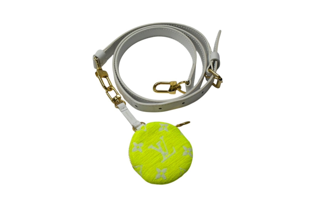 LOUIS VUITTON ルイヴィトン モノグラム エリプスBB用 ショルダーストラップ レザー ホワイト イエロー ゴールド金具 美品 中古 4c076352