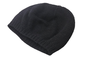 CHROME HEARTS クロムハーツ カシミヤ ベレー帽 クロスレザーパッチ クロスボール ブラック シルバー925 美品 中古 4c076358