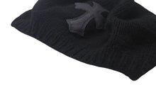 Load image into Gallery viewer, CHROME HEARTS クロムハーツ カシミヤ ベレー帽 クロスレザーパッチ クロスボール ブラック シルバー925 美品 中古 4c076358