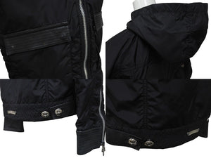 CHROME HEARTS クロムハーツ DEGENERATE ディジェネレイト ナイロンジャケット サイズM BSフレアパッチ レザー切替 美品 中古 4c076360