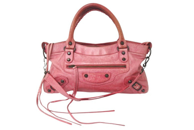 BALENCIAGA バレンシアガ ザ ファースト 2WAY ハンドバッグ ワンショルダー ピンク レザー 103208 良品 中古 4c076364