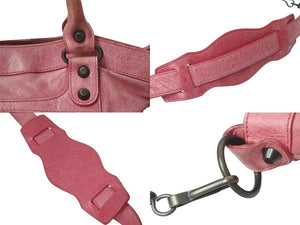 BALENCIAGA バレンシアガ ザ ファースト 2WAY ハンドバッグ ワンショルダー ピンク レザー 103208 良品 中古 4c076364