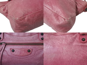 BALENCIAGA バレンシアガ ザ ファースト 2WAY ハンドバッグ ワンショルダー ピンク レザー 103208 良品 中古 4c076364