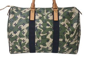 LOUIS VUITTON ルイヴィトン モノグラム フラージュ スピーディ 35 バッグ カモフラ グリーン M95773 村上隆 美品 中古 4c076366