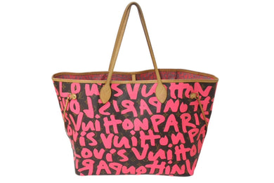 極美品 LOUIS VUITTON ルイヴィトン トートバッグ ネヴァーフルGM モノグラムグラフィティ フューシャ M93701 中古 4c076368