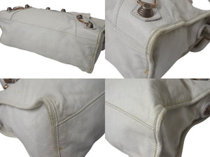 BALENCIAGA バレンシアガ ザ ジャイアント シティ 2WAY ハンドバッグ ホワイト カーフ 173084 良品 中古 4c076369