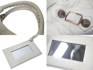 BALENCIAGA バレンシアガ ザ ジャイアント シティ 2WAY ハンドバッグ ホワイト カーフ 173084 良品 中古 4c076369
