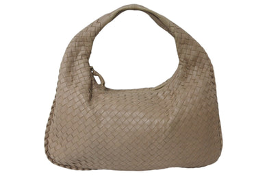BOTTEGA VENETA ボッテガヴェネタ イントレチャート ホーボー ワンショルダーバッグ ミデュアム ベージュ 115653 良品 中古 4c076370