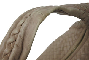 BOTTEGA VENETA ボッテガヴェネタ イントレチャート ホーボー ワンショルダーバッグ ミデュアム ベージュ 115653 良品 中古 4c076370