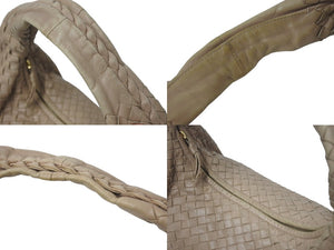 BOTTEGA VENETA ボッテガヴェネタ イントレチャート ホーボー ワンショルダーバッグ ミデュアム ベージュ 115653 良品 中古 4c076370