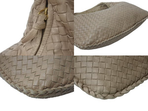 BOTTEGA VENETA ボッテガヴェネタ イントレチャート ホーボー ワンショルダーバッグ ミデュアム ベージュ 115653 良品 中古 4c076370