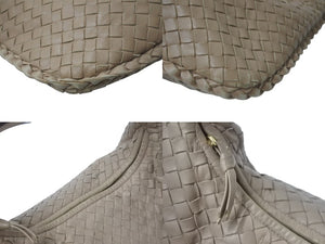 BOTTEGA VENETA ボッテガヴェネタ イントレチャート ホーボー ワンショルダーバッグ ミデュアム ベージュ 115653 良品 中古 4c076370