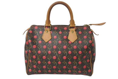 LOUIS VUITTON ルイヴィトン モノグラムチェリー スピーディ25 ハンドバッグ M95009 村上隆 ブラウン 美品 中古 4c076371
