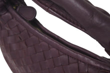 Load image into Gallery viewer, BOTTEGAVENETA ボッテガヴェネタ イントレチャート ホーボー ミニ ハンドバッグ 189227 レザー ゴールド金具 パープル 美品 中古 4c076372