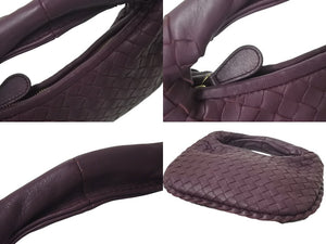 BOTTEGAVENETA ボッテガヴェネタ イントレチャート ホーボー ミニ ハンドバッグ 189227 レザー ゴールド金具 パープル 美品 中古 4c076372