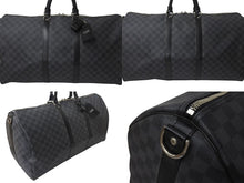 Load image into Gallery viewer, LOUIS VUITTON ルイヴィトン キーポル バンドリエール55 ボストンバッグ N41413 ダミエグラフィット ブラック 美品 中古 4c076374