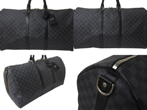 LOUIS VUITTON ルイヴィトン キーポル バンドリエール55 ボストンバッグ N41413 ダミエグラフィット ブラック 美品 中古 4c076374