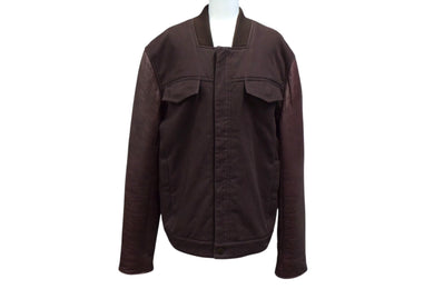 ALEXANDER WANG アレキサンダーワン レザー切替 ブルゾン ジャケット CHINA製 コットン レザー ボルドー サイズL 美品 中古 4c076382 