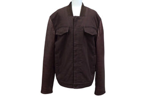 ALEXANDER WANG アレキサンダーワン レザー切替 ブルゾン ジャケット CHINA製 コットン レザー ボルドー サイズL 美品 中古 4c076382 