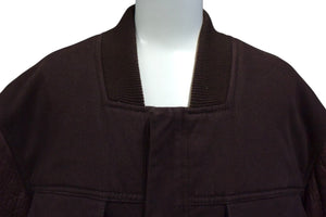 ALEXANDER WANG アレキサンダーワン レザー切替 ブルゾン ジャケット CHINA製 コットン レザー ボルドー サイズL 美品 中古 4c076382 