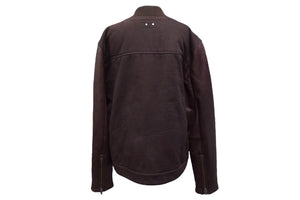 ALEXANDER WANG アレキサンダーワン レザー切替 ブルゾン ジャケット CHINA製 コットン レザー ボルドー サイズL 美品 中古 4c076382 