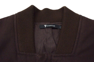 ALEXANDER WANG アレキサンダーワン レザー切替 ブルゾン ジャケット CHINA製 コットン レザー ボルドー サイズL 美品 中古 4c076382 