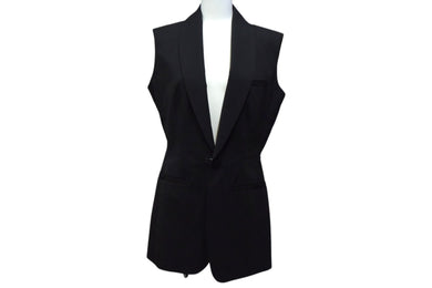 Jean Paul GAULTIER ジャンポール ゴルチェ フェム ロングベスト ブラック ファーナイロン サイズ40 美品 中古 4c076388 